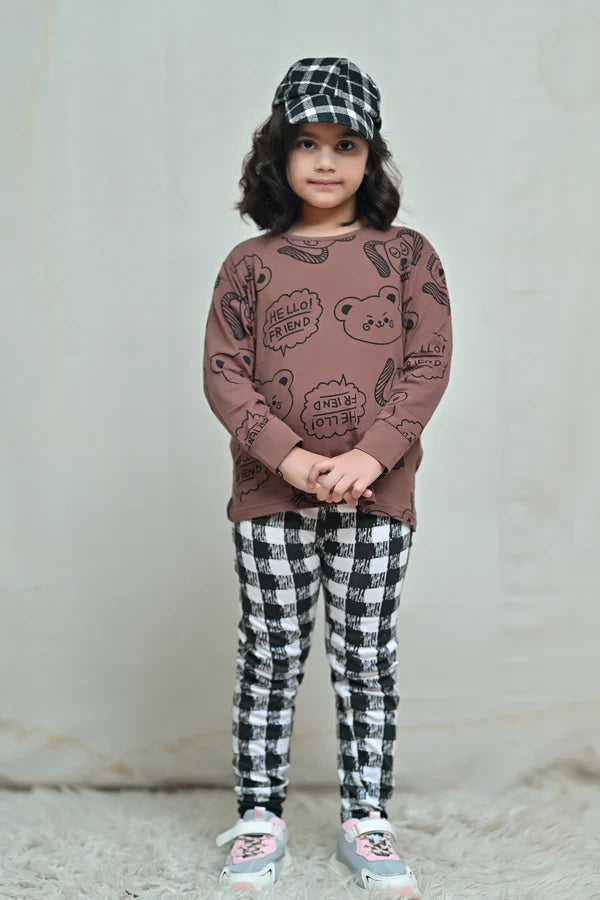Baby or Baba HELLOW FRIENDS Pajama Print Full Sleeves Night Suit for Kids (1 Pcs)