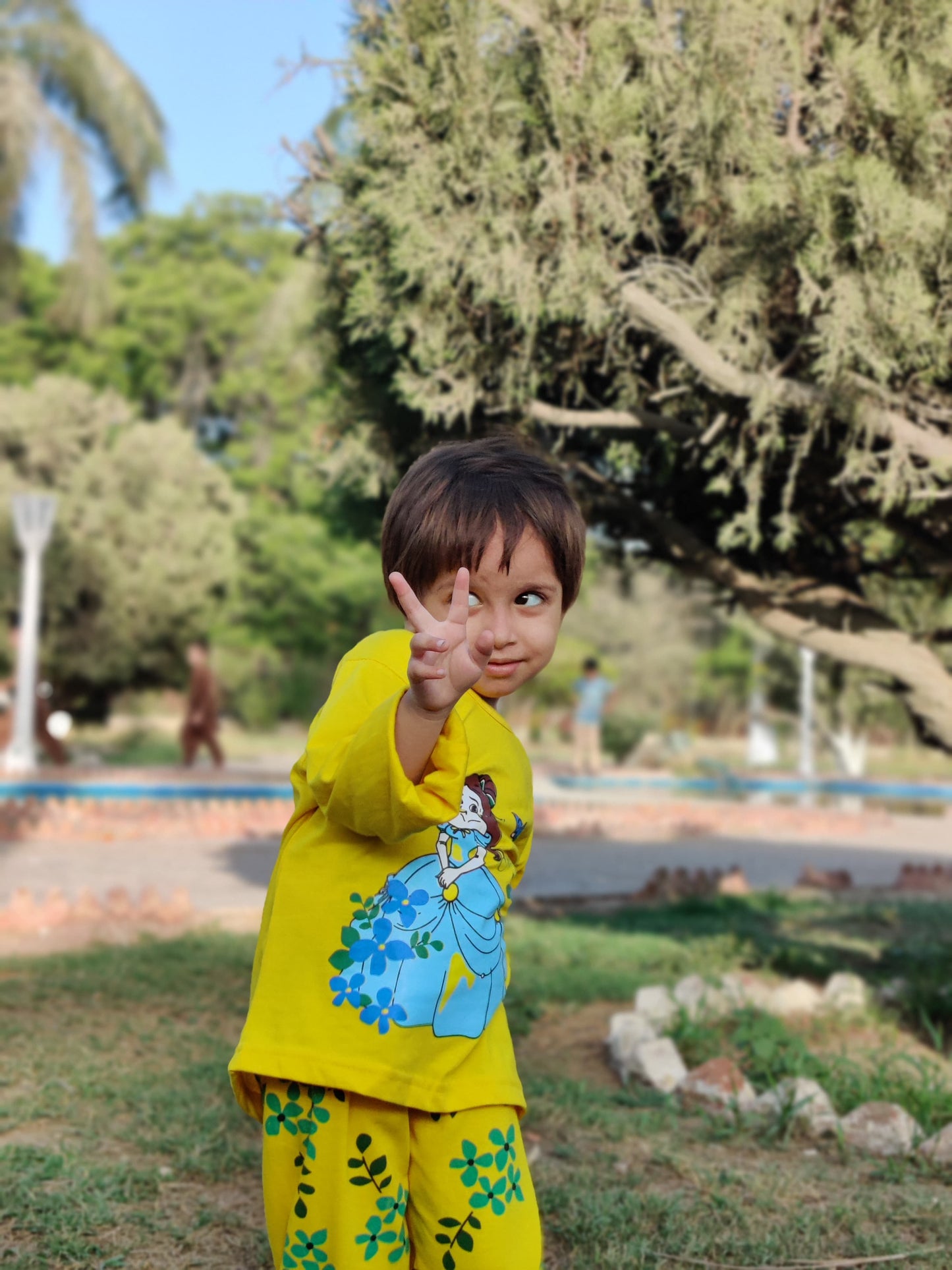 Yellow Princess Printed Kids Night Suit