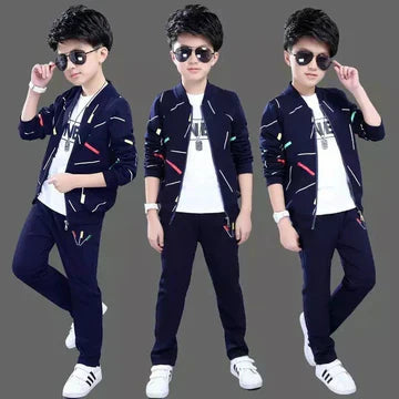 BLUE STRIPE PREMIUM WINTER KIDS TRACKSUITS