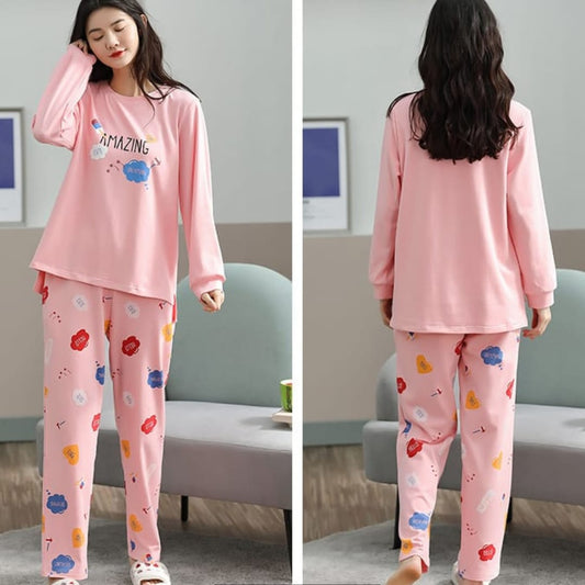 Amazing Pink Printed PJ Nightsuit