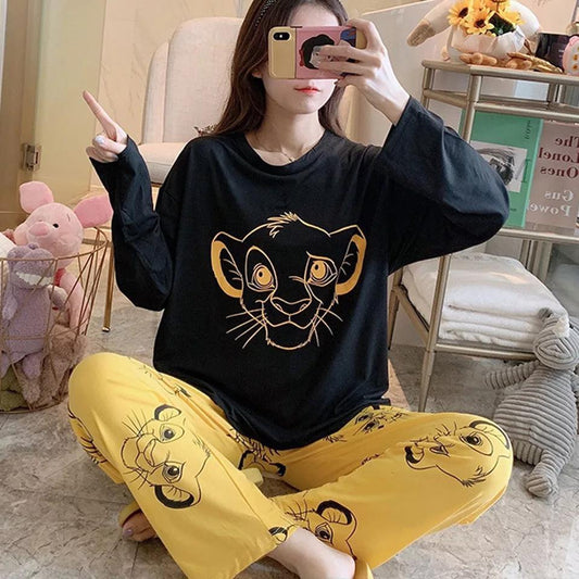 Black & Yellow Tiger Women PJ Set