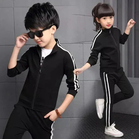 BLACK ZIPPER PREMIUM WINTER KIDS TRACKSUITS