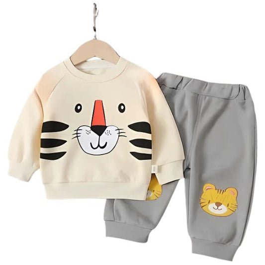 CREAM LION KIDS WINTER PANEL TRACKSUIT