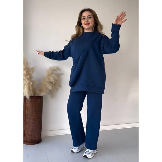 HOODIE/TROUSER/BAG BLUE WOMEN TRACKSUITS