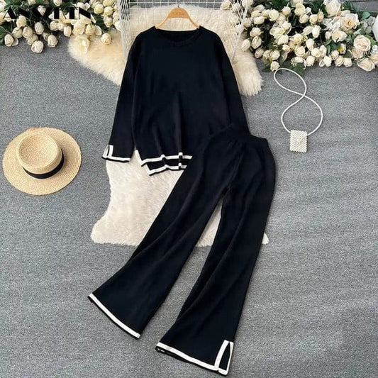 BLACK Border Style 2 Pcs Winter Outfit