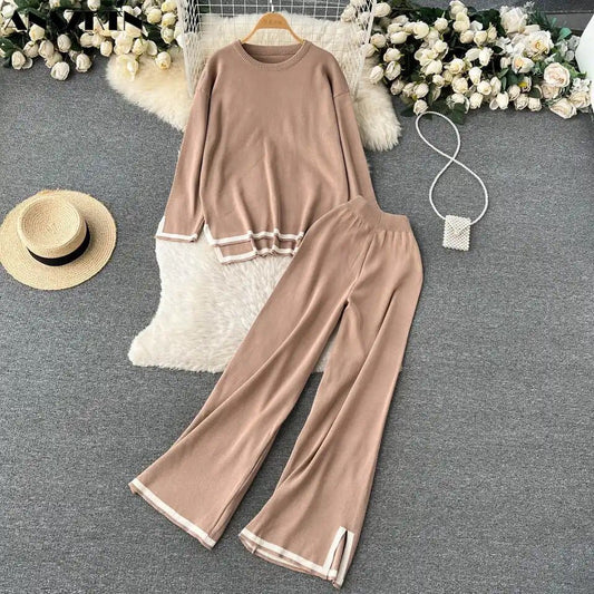 Light Borwn Border Style 2 Pcs Winter Outfit