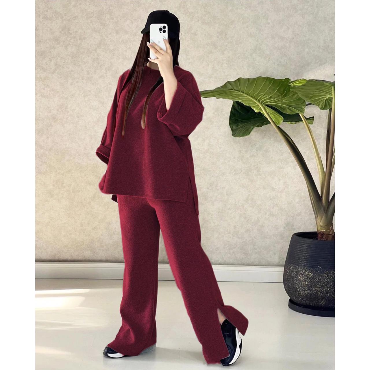 Winter Bottom Cut Style MEHROON Track suit