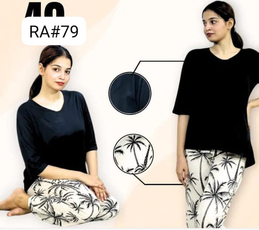 BLACK AND WHITE NIGHT SUIT CH-2504
