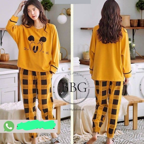 YELLOW CHECK NIGHT SUIT CH-2503