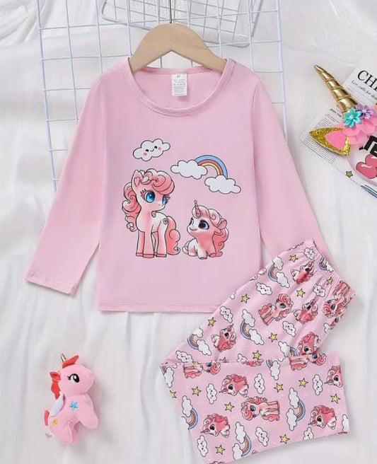 Pink unicon rainbow Printed Kids Wear