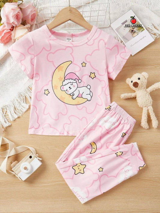 PINK MOON AND STAR Printed Kids WEAR